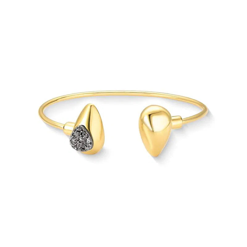 PULSEIRA/BRACELETE FORMATO GOTA DRUSA DOURADO