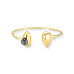 PULSEIRA/BRACELETE FORMATO GOTA DRUSA DOURADO