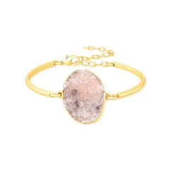 PULSEIRA DOURADA COM GEODO NATURAL IRREGULAR