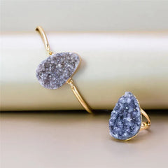 PULSEIRA DOURADA COM GEODO NATURAL IRREGULAR