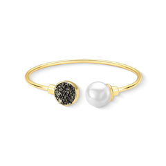 PULSEIRA DOURADA PÉROLA COM DETALHES FRAGMENTADOS