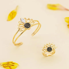PULSEIRA ESTILO  BRACELETE GIRASSOL DOURADO COM DETALHES