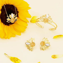 PULSEIRA ESTILO  BRACELETE GIRASSOL DOURADO COM DETALHES