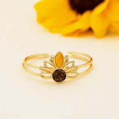 PULSEIRA ESTILO  BRACELETE GIRASSOL DOURADO COM DETALHES