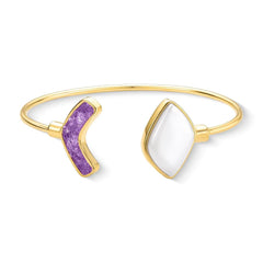 PULSEIRA ESTILO BRACELETE AURA AJUSTÁVEL COM DETALHE EM PEDRA FRAGMENTADA