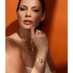 PULSEIRA ESTILO BRACELETE AURA AJUSTÁVEL COM DETALHE EM PEDRA FRAGMENTADA