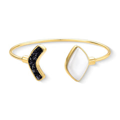 PULSEIRA ESTILO BRACELETE AURA AJUSTÁVEL COM DETALHE EM PEDRA FRAGMENTADA