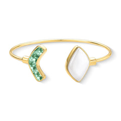 PULSEIRA ESTILO BRACELETE AURA AJUSTÁVEL COM DETALHE EM PEDRA FRAGMENTADA