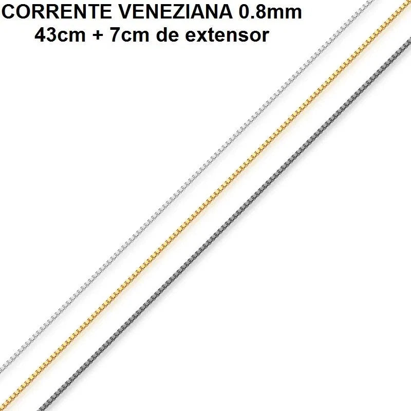 CORRENTE VENEZIANA 0.8MM 43CM+7CM DE EXTENSOR