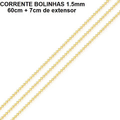 CORRENTE BOLINHAS 60CM+7CM DE EXTENSOR