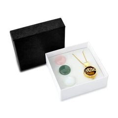 COMBO RELICÁRIO DOURADO MÃE COM QUATRO PEDRAS