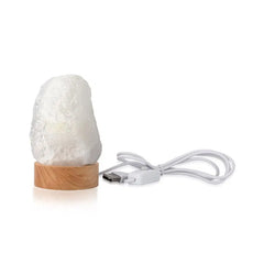 LUMINÁRIA PEQUENA COM LUZ BRANCA – PEDRA QUARTZO BRANCO