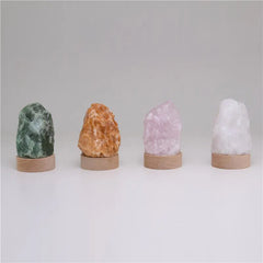 LUMINÁRIA PEQUENA COM LUZ BRANCA – PEDRA QUARTZO BRANCO