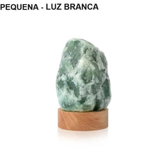 LUMINÁRIA PEQUENA COM LUZ BRANCA – PEDRA QUARTZO VERDE