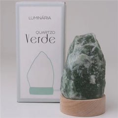 LUMINÁRIA PEQUENA COM LUZ BRANCA – PEDRA QUARTZO VERDE