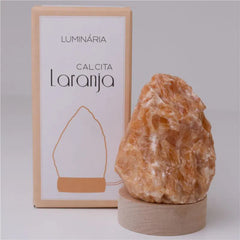 LUMINÁRIA PEQUENA LUZ BRANCA - CALCITA LARANJA