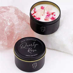 VELA DECORATIVA QUARTZO ROSA AROMA DE ROSAS
