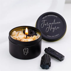 VELA DECORATIVA TURMALINA NEGRA AROMA DE CANELA