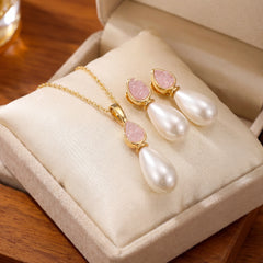 CONJUNTO DOURADO PÉROLA GOTA COM DETALHES FRAGMENTADOS