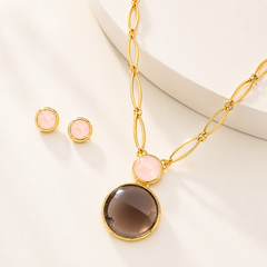 CONJUNTO ELEGANCE DOURADO DUAS PEDRAS CABOCHÃO