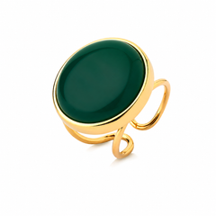 ANEL REGULAVEL DOURADO CABOCHAO LISO
