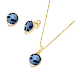 CONJUNTO FACETADO PEROLADO DETALHE GOTA DOURADO