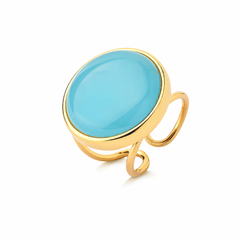 ANEL REGULAVEL DOURADO CABOCHAO LISO