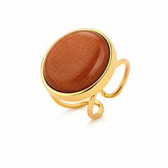 ANEL REGULAVEL DOURADO CABOCHAO LISO