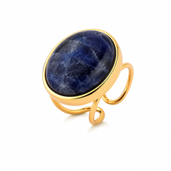 ANEL REGULAVEL DOURADO CABOCHAO LISO