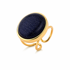 ANEL REGULAVEL DOURADO CABOCHAO LISO