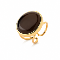 ANEL REGULAVEL DOURADO CABOCHAO LISO