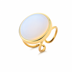 ANEL REGULAVEL DOURADO CABOCHAO LISO