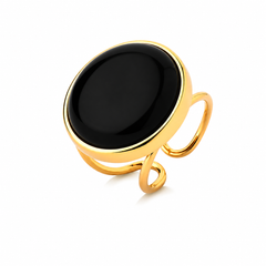 ANEL REGULAVEL DOURADO CABOCHAO LISO