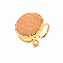 ANEL REGULAVEL DOURADO CABOCHAO LISO