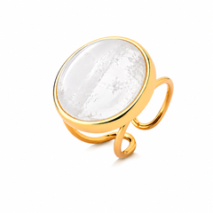 ANEL REGULAVEL DOURADO CABOCHAO LISO