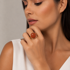ANEL REGULAVEL DOURADO CABOCHAO LISO