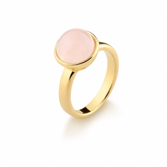 ANEL DOURADO DELICADO PEDRA CABOCHÃO 10M