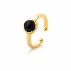 ANEL DOURADO AJUSTAVEL PEDRA CABOCHAO 6,5mm