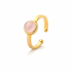 ANEL DOURADO AJUSTAVEL PEDRA CABOCHAO 6,5mm