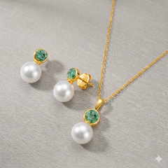CONJUNTO DOURADO PÉROLA COM DETALHES FRAGMENTADOS