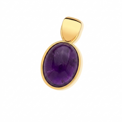 PINGENTE DOURADO SEM CORRENTE PEDRA OVAL