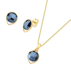 CONJUNTO FACETADO PEROLADO DETALHE GOTA DOURADO