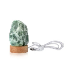 LUMINÁRIA PEQUENA COM LUZ BRANCA – PEDRA QUARTZO VERDE